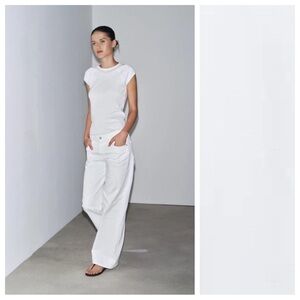 Zara White Wide Leg Jeans